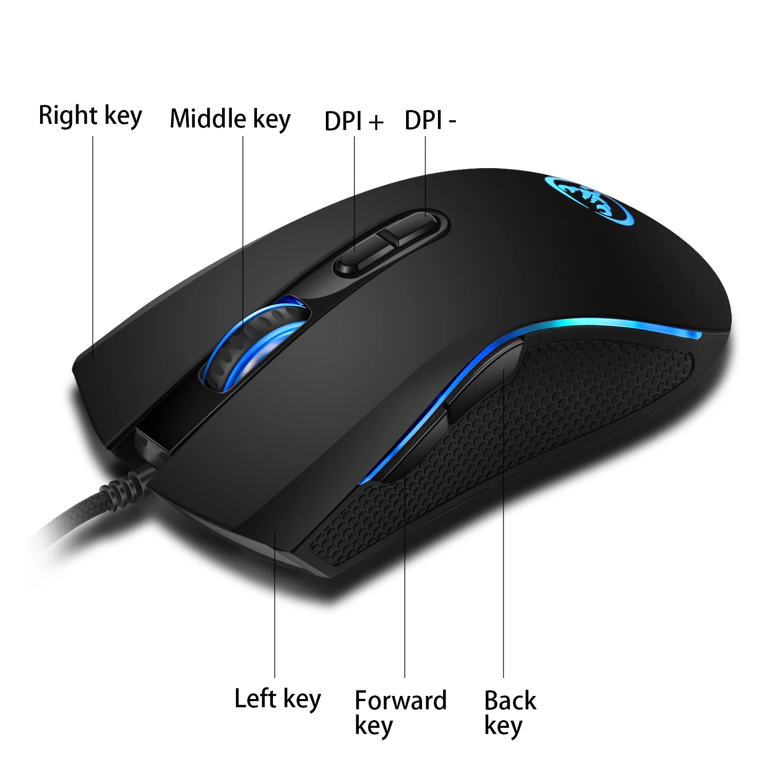 Gaming One-Handed Keyboard And Mouse Set with 35 Keys, Dual-Color Injection Molded Keycaps, Colorful Backlight, USB Plug-And