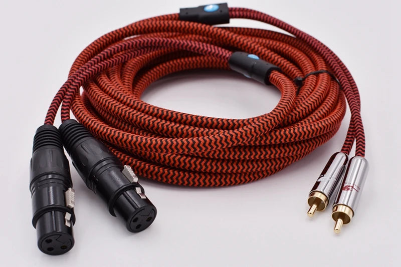 Premium Audio Cable Dual XLR Female to Dual RCA Male for AMP Sound Mixer 2RCA to 2XLR Regular 3 Pin OFCCable 1M 2M 3M 5M 8M 15M