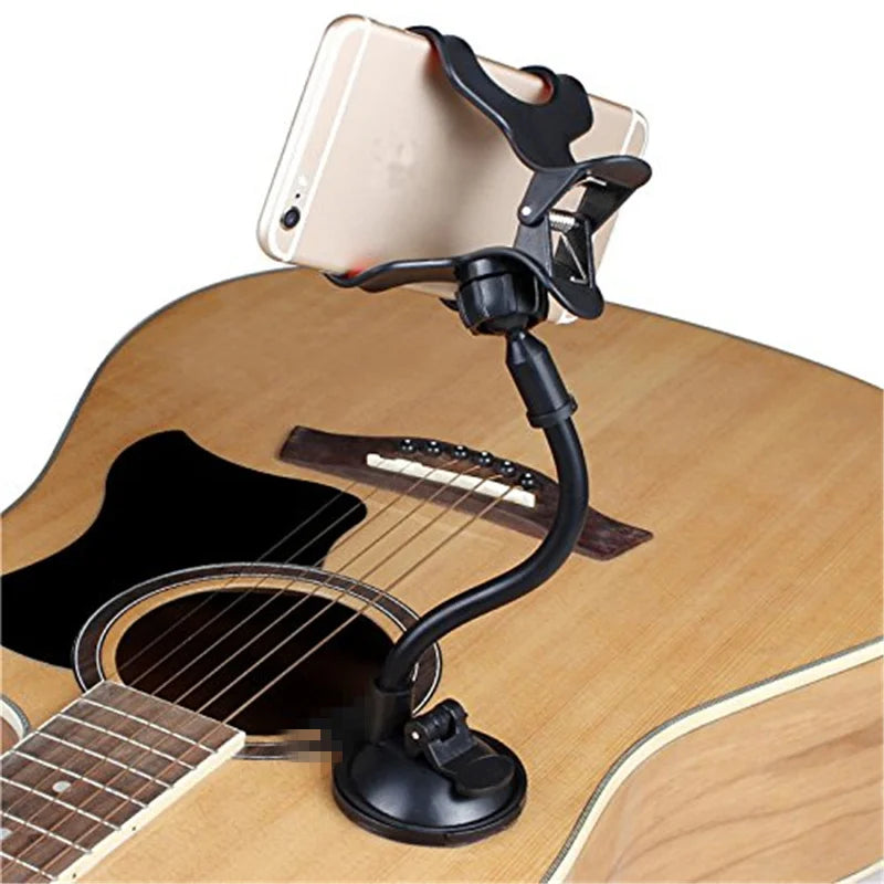 Guitar Head Clip Mobile Phone Holder Live Broadcast Bracket Stand Tripod Clip Head For iPhone 11 X Support Desktop Music Holder