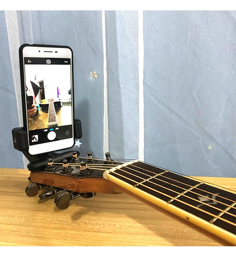 Guitar Head Clip Mobile Phone Holder Live Broadcast Bracket Stand Tripod Clip Head For iPhone 11 X Support Desktop Music Holder