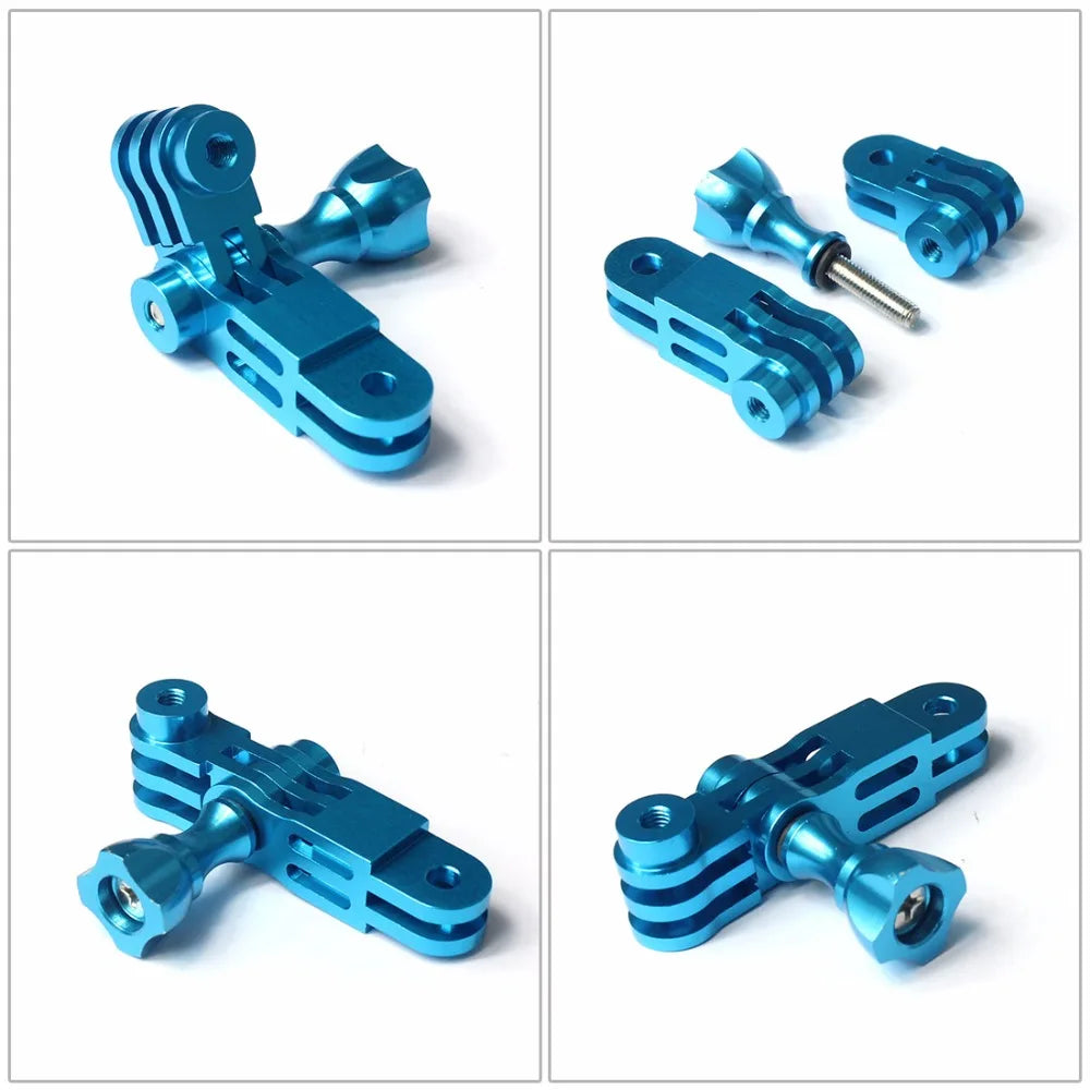 CNC Aluminum Three-Way Pivot Arm Mount Adapter for GOPRO Hero 13 12 11 10 Session Yi SJcam EKEN Sony DJI Action Camera Tripod