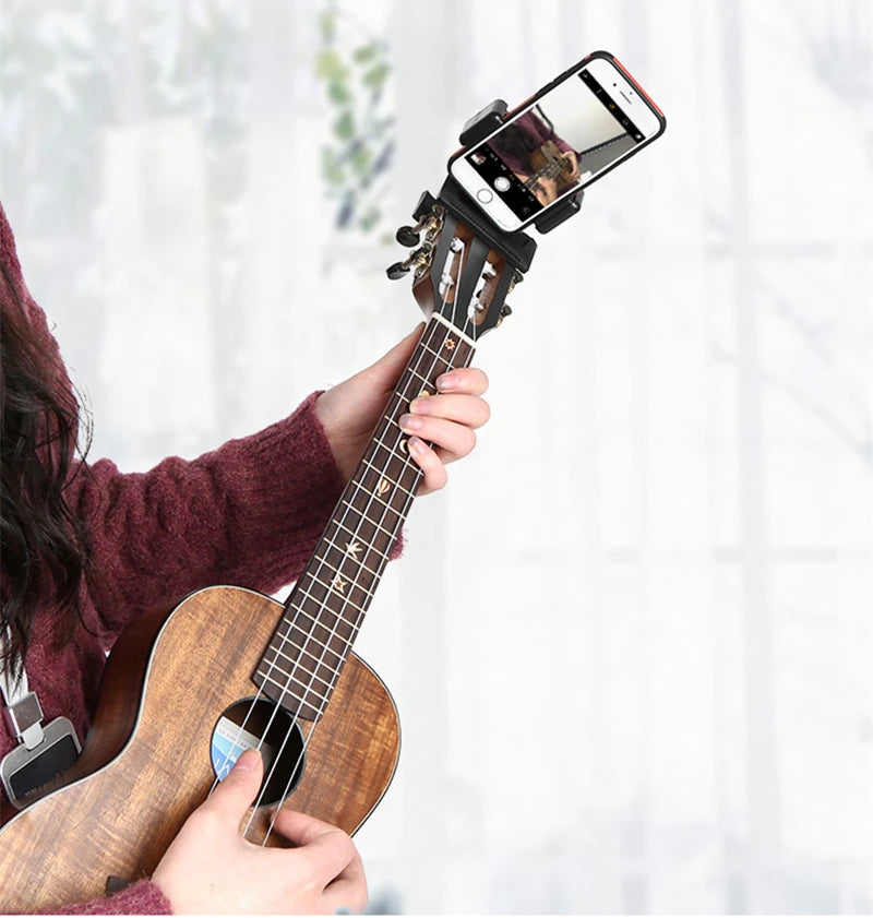 Guitar Head Clip Mobile Phone Holder Live Broadcast Bracket Stand Tripod Clip Head For iPhone 11 X Support Desktop Music Holder