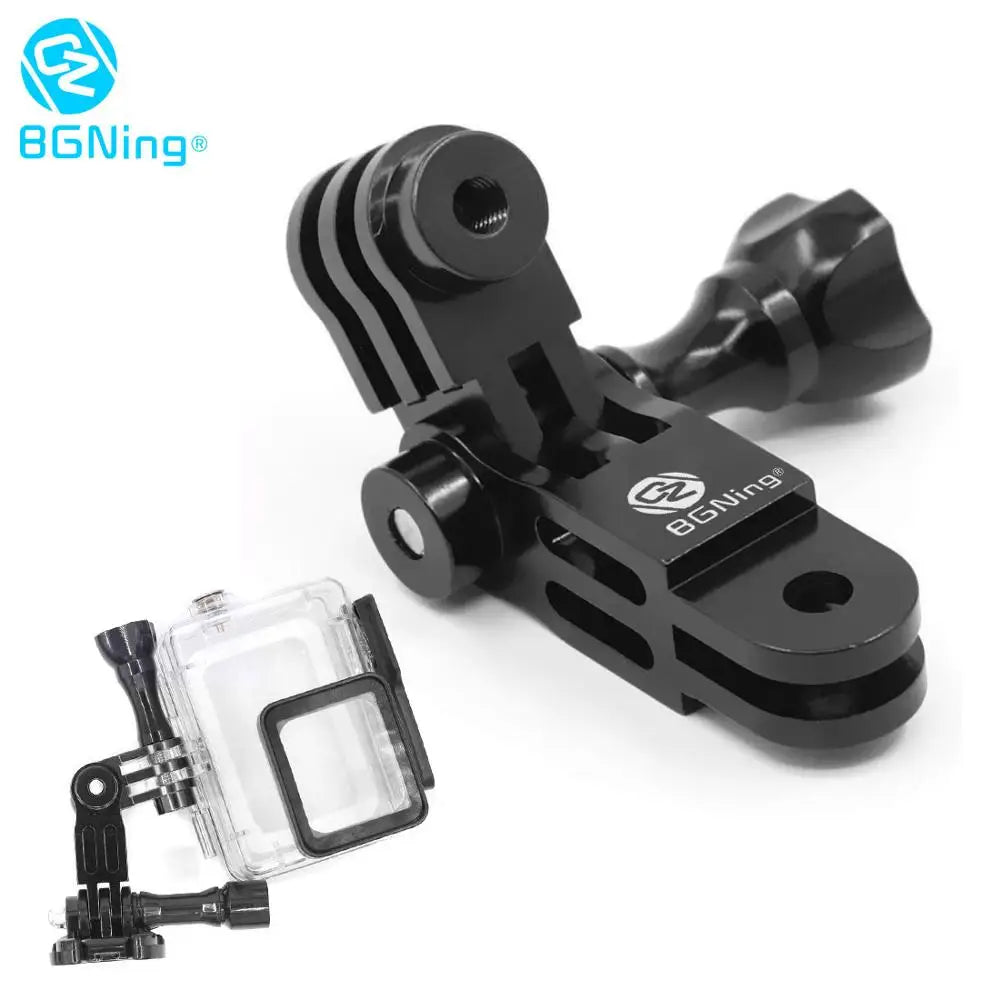 CNC Aluminum Three-Way Pivot Arm Mount Adapter for GOPRO Hero 13 12 11 10 Session Yi SJcam EKEN Sony DJI Action Camera Tripod