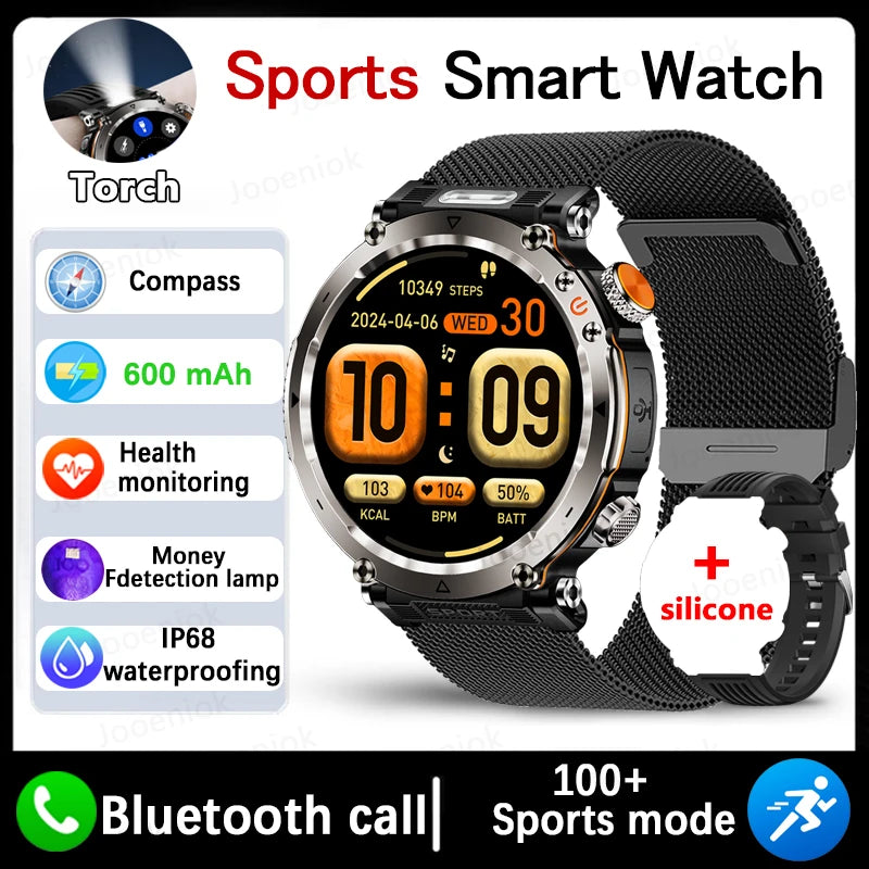 Outdoor Sports Smart Watch Men AMOLED Screen NFC Heart Rate Bluetooth Call 5ATM Waterproof Smartwatch 2025 New Fashion Luxury