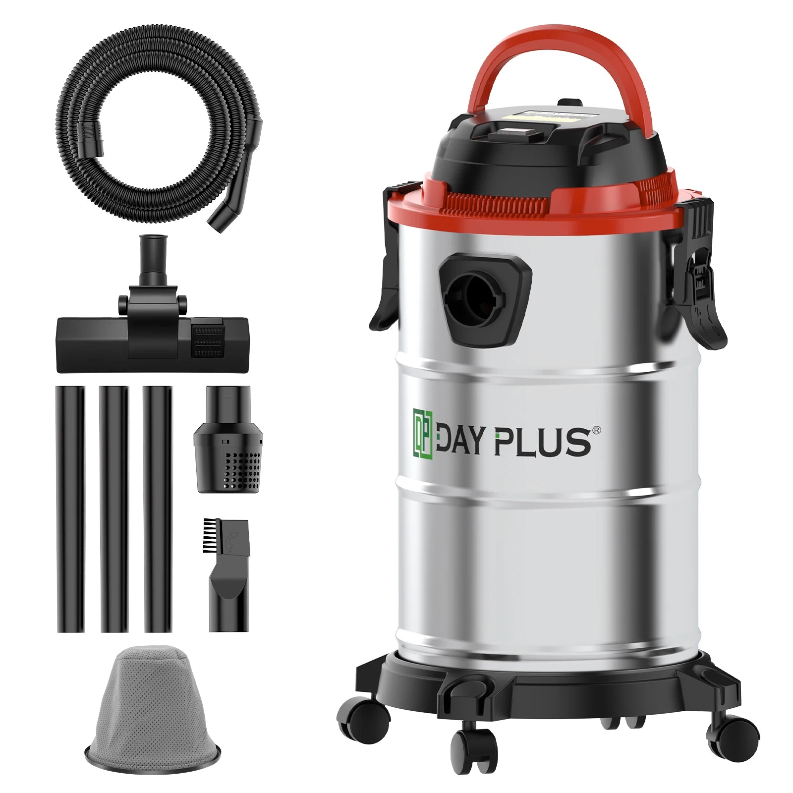Wet & Dry Vacuum Cleaner 20L 6000W 20kpa 3 In 1 Blower Cleaning Portable Powerful Suction Industrial Vacuum with 4 Caster Wheels