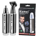 Kemei 4 in 1 Trimmer for Men Electric Nose and Ear Trimmer Rechargeable Trimmer for Hair Beard Nose and Ear Cleaner Grooming Set
