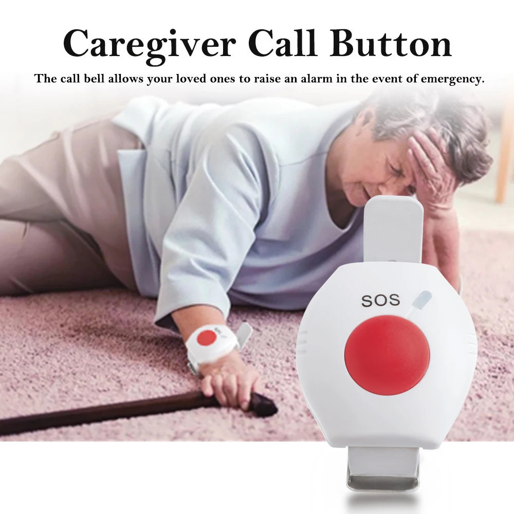 2pcs Panic Button RF433mhz SOS Bracelet Emergency Button for Elderly Alarm Watch Old People GSM Home Security Alarm System