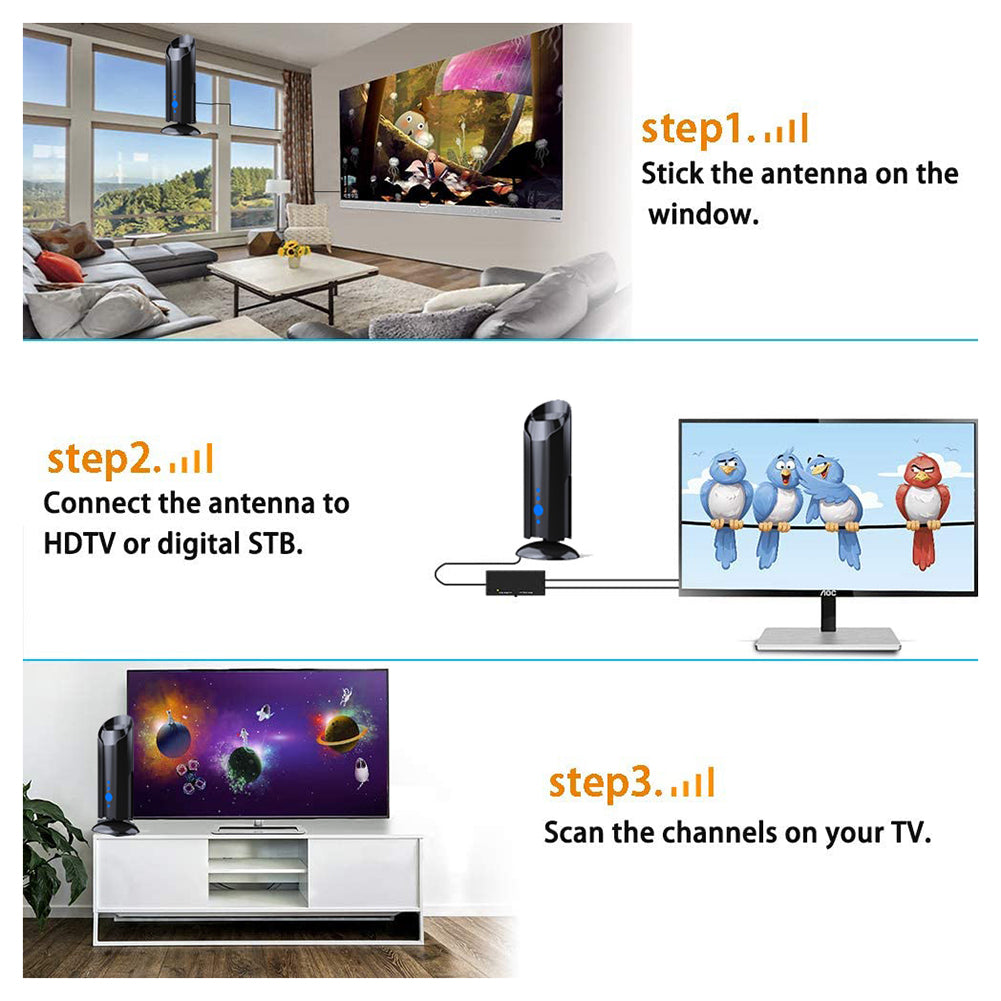 Powerful Indoor/Outdoor TV Antenna High-Gain Digital Antenna Signal Amplifier Indoor Outdoor Available