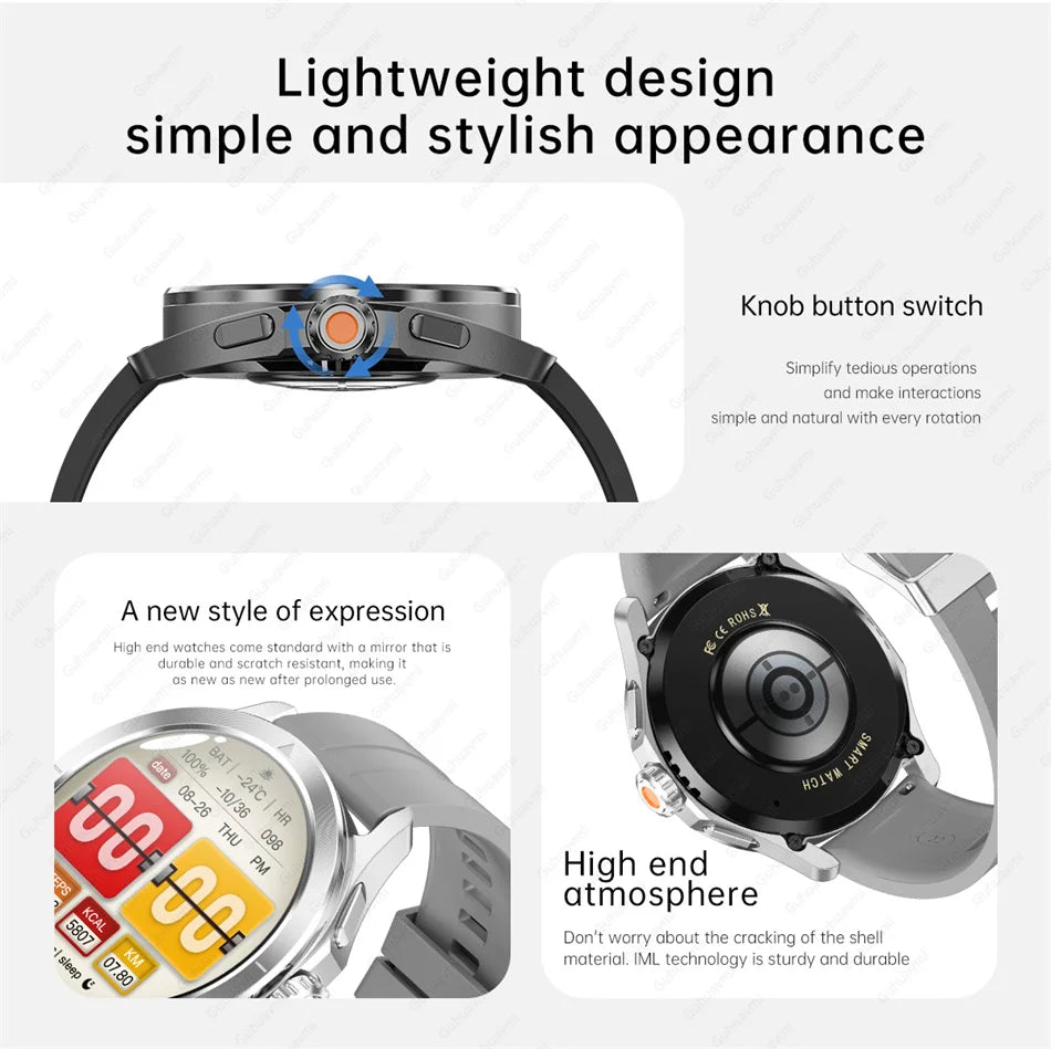 2026 GUHUAVMI Men's Smart Watch Waterproof IP69K Military-Grade Durability Bluetooth Call GPS Tracking Smartwatches Android iOS