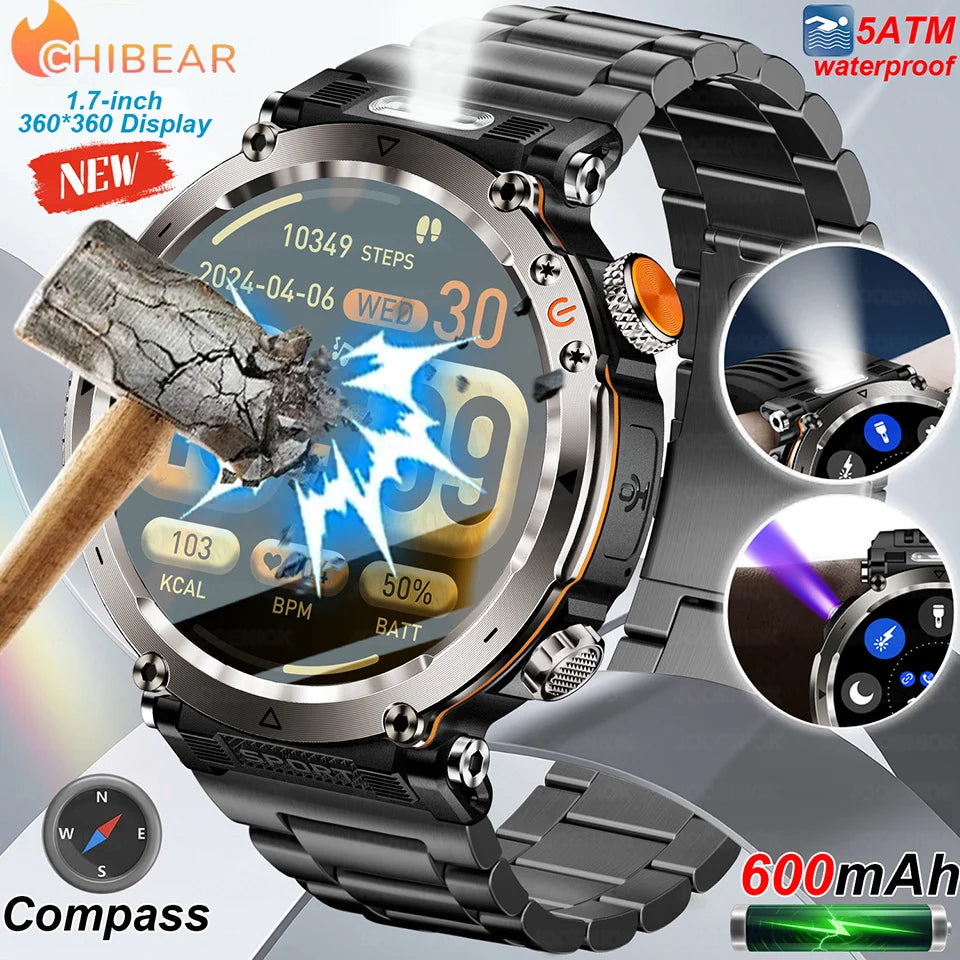 Outdoor Sports Smart Watch Men AMOLED Screen NFC Heart Rate Bluetooth Call 5ATM Waterproof Smartwatch 2025 New Fashion Luxury