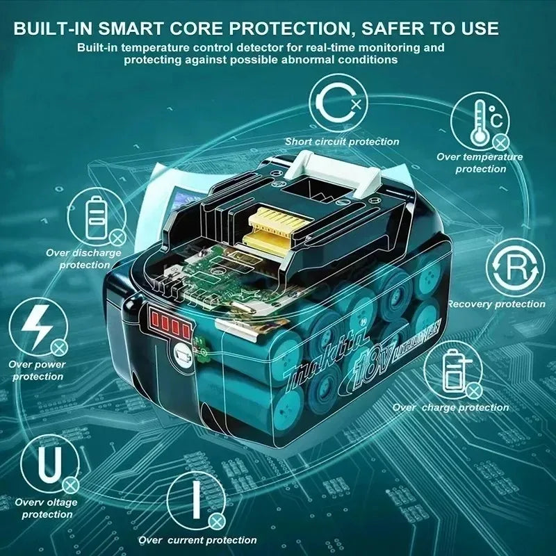 Original 18v Makita battery Authorize the sale of 6.0Ah BL1860B 5.0Ah BL1850B 3.0Ah BL1830B-BL1820B Makita18V battery 5.0Ah 20V