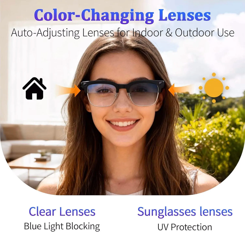 2026 World Premiere 4K HD Camera AI Smart Glasses 800W Pixel Camera 1080P Video AI Photo Recognition Call Travel abroad Glasses
