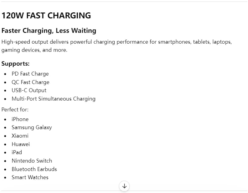 50,000mAh 120W Fast Charging Power Bank
