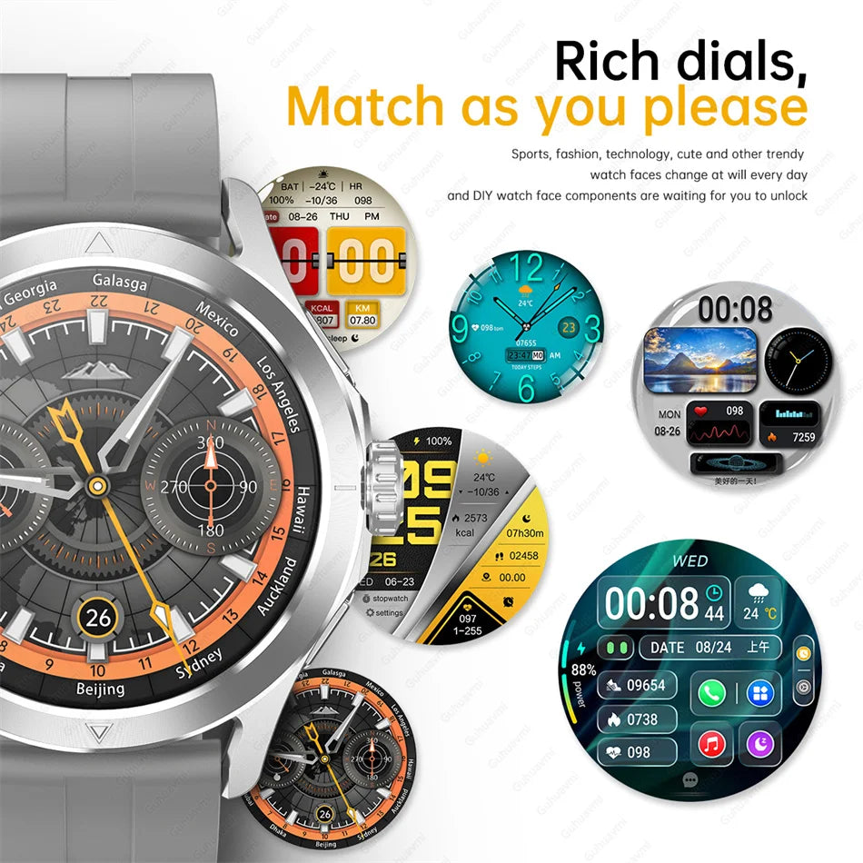 2026 GUHUAVMI Men's Smart Watch Waterproof IP69K Military-Grade Durability Bluetooth Call GPS Tracking Smartwatches Android iOS