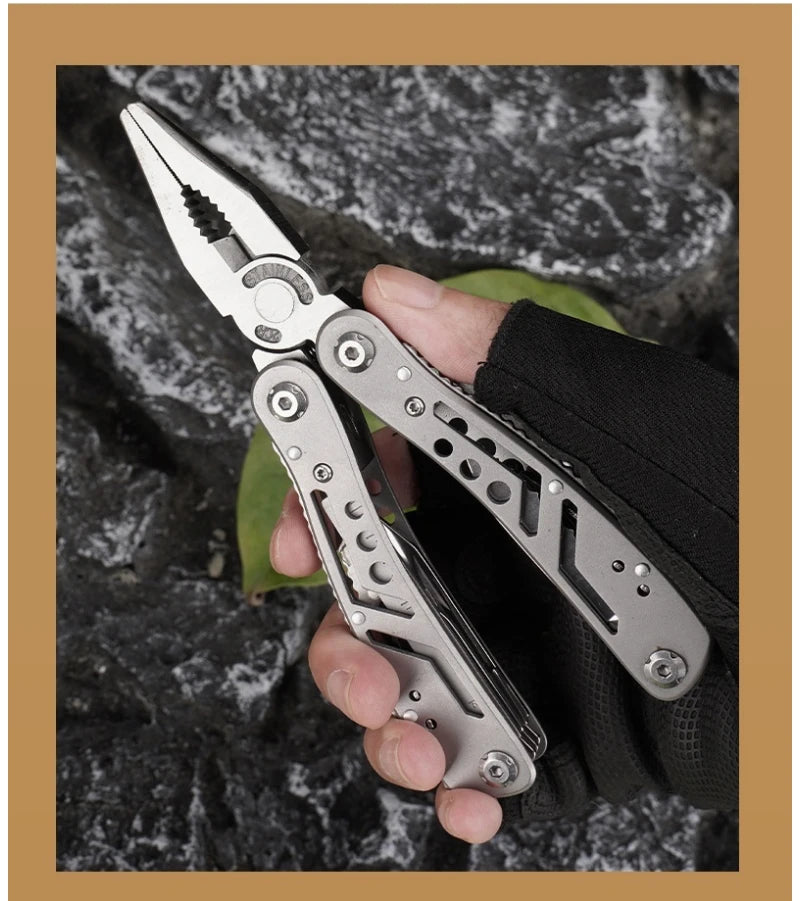 Stainless Steel 24-in-1 Multitool Screwdriver Portable Cutter Folding Tool for Camping Hunting Outdoor Activities High-Quality G
