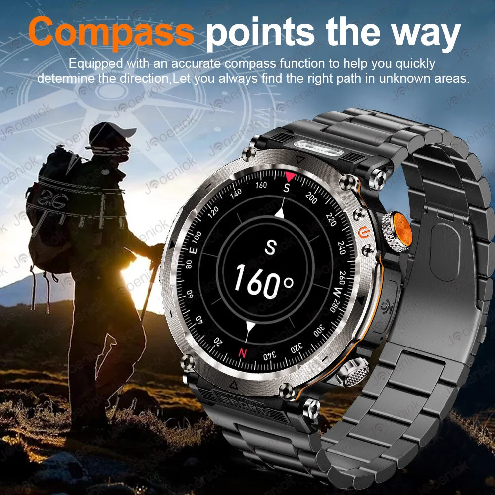 Outdoor Sports Smart Watch Men AMOLED Screen NFC Heart Rate Bluetooth Call 5ATM Waterproof Smartwatch 2025 New Fashion Luxury