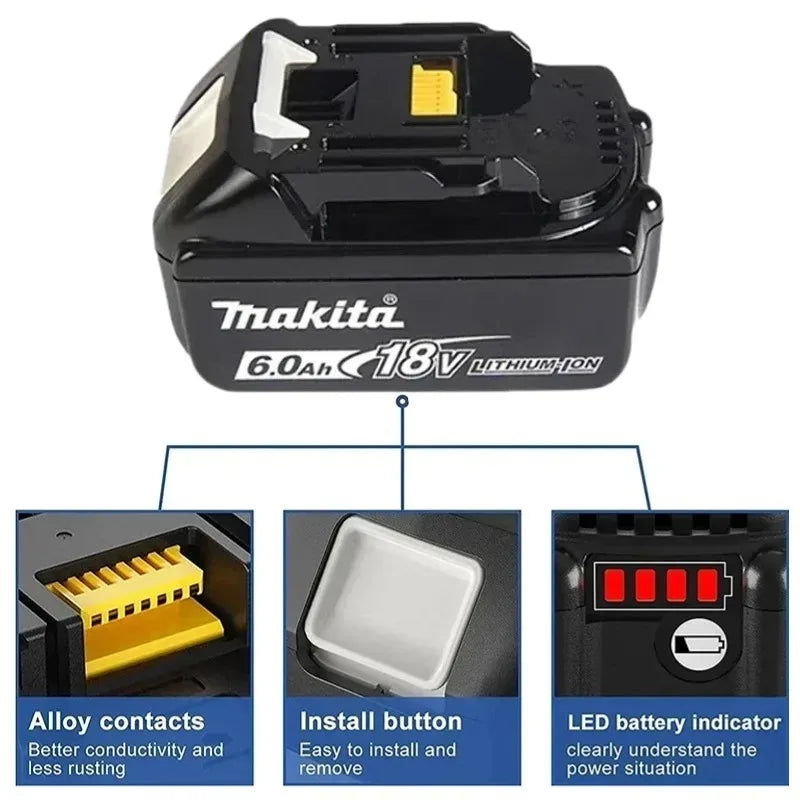 Original 18v Makita battery Authorize the sale of 6.0Ah BL1860B 5.0Ah BL1850B 3.0Ah BL1830B-BL1820B Makita18V battery 5.0Ah 20V