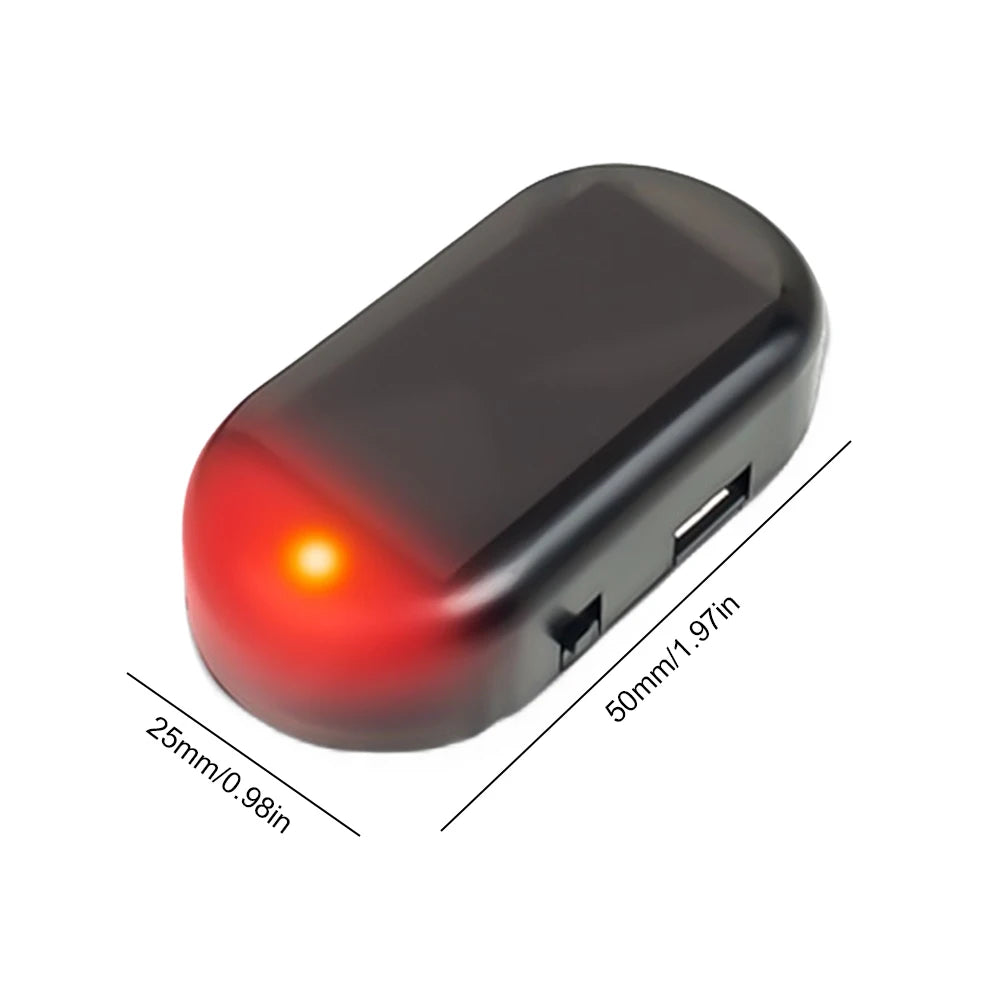 Solar Powered Car Fake Security Light Super Bright Simulated Dummy Alarm Blue/Red Light Wireless Warning Anti-Theft Caution Lamp