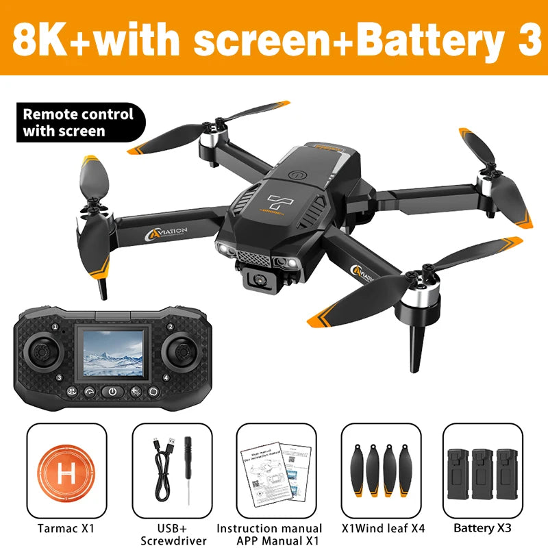 Lenovo Original F205 Drone Professional 8K HD Dual Camera With Screen Remote Control Smart Obstacle Avoidanc FPV Brushless Motor