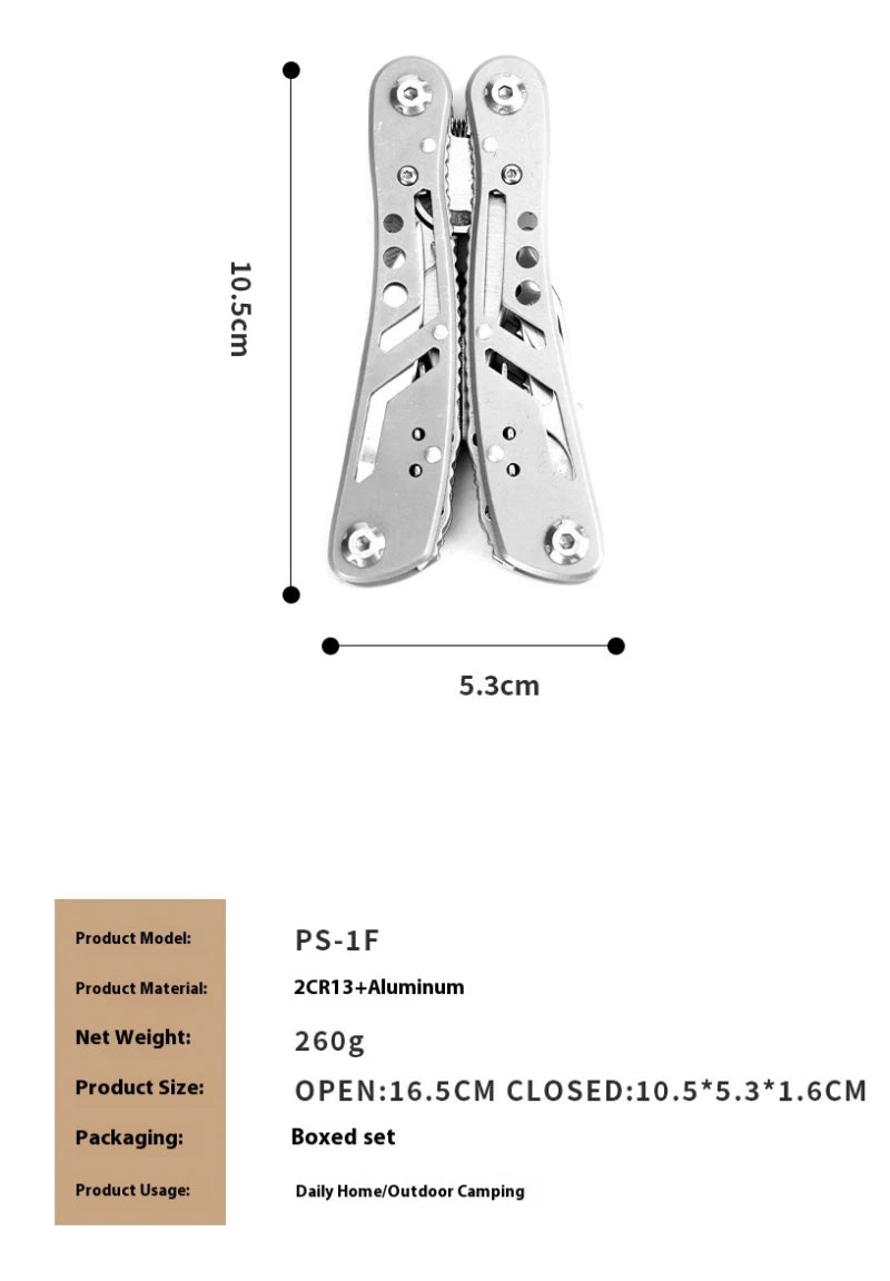 Stainless Steel 24-in-1 Multitool Screwdriver Portable Cutter Folding Tool for Camping Hunting Outdoor Activities High-Quality G