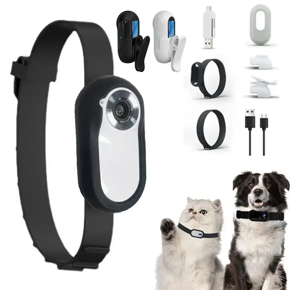 No WiFi Required Cat and Dog Collar Camera with Video Recording Movement, Mini Body Camera Indoor/Outdoor Wireless Collar