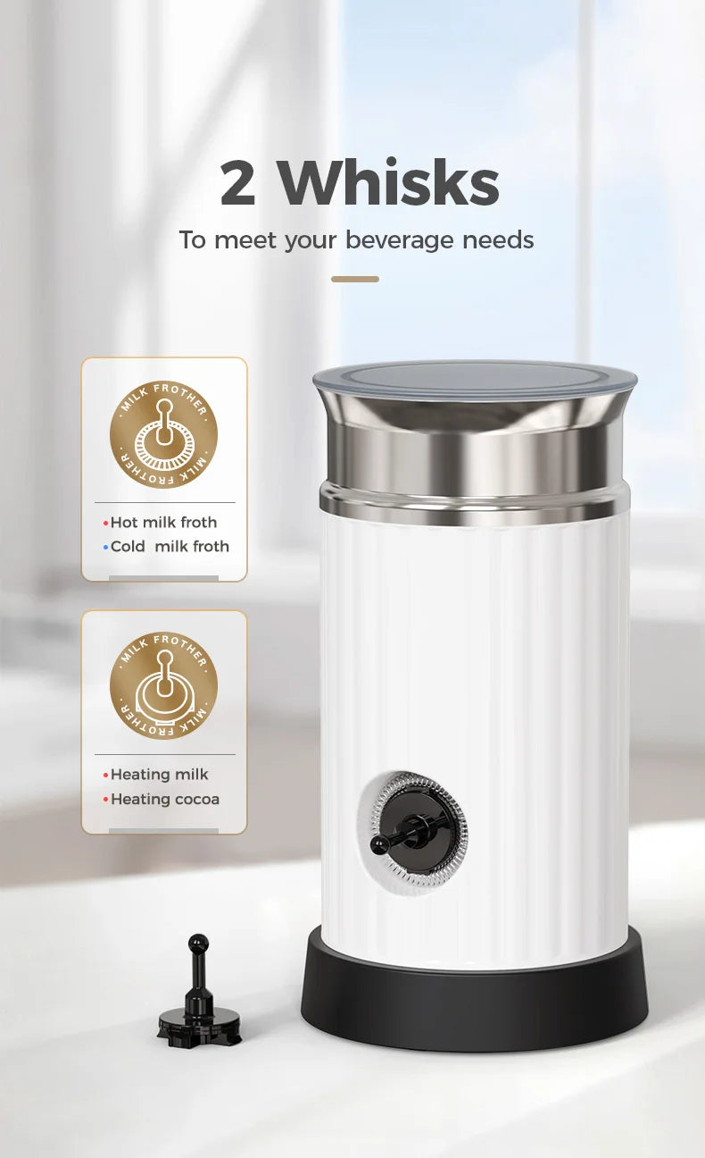 Cafelffe Electric Milk Frother Frothing Foamer Chocolate Mixer Cold/Hot Latte Cappuccino automatic Milk Foam Cool Touch Stirring