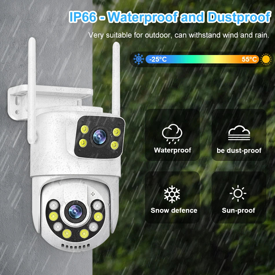 Smar WiFi Security Camera System 6MP Dual Lens Wireless IP Camera Kit With Two-Way Audio 8CH NVR