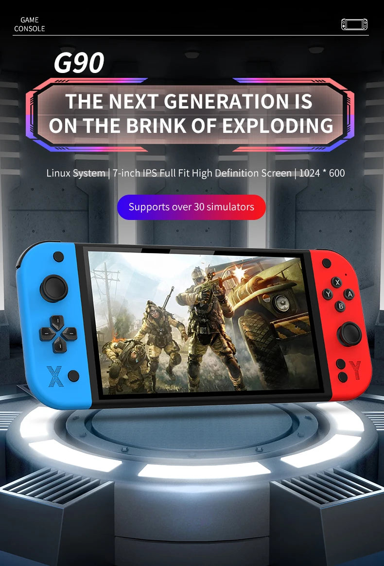 G90 Retro Handheld Game Console Built-in Mass Classic Arcade Games HD Large Screen Support Connect TV Portable Gaming Console Gi