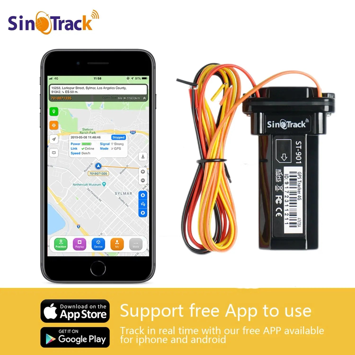 SinoTrack ST-901L 4G GPS Car Tracker with Engine Cut-Off (3-Pack)