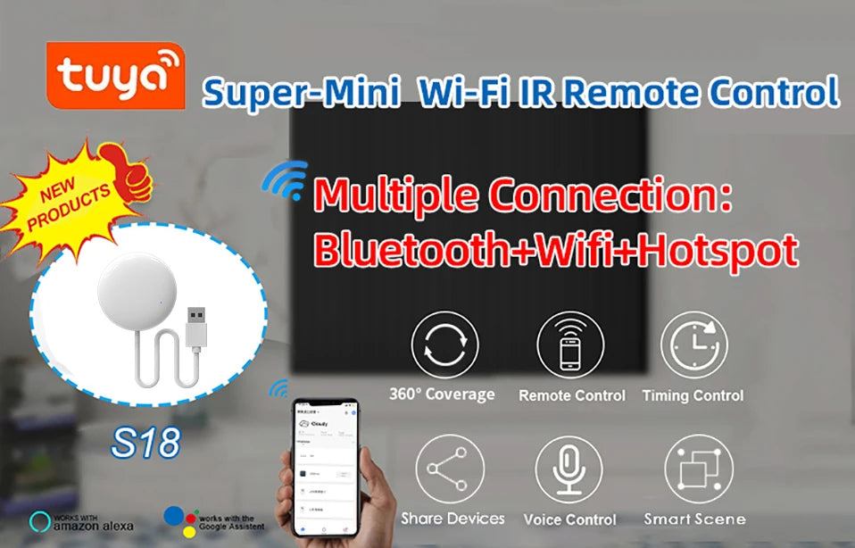 Tuya WiFi IR Remote For Smart Home Automation SmartLife APP Remote Control Universal infraredWork with Alexa SmartThings