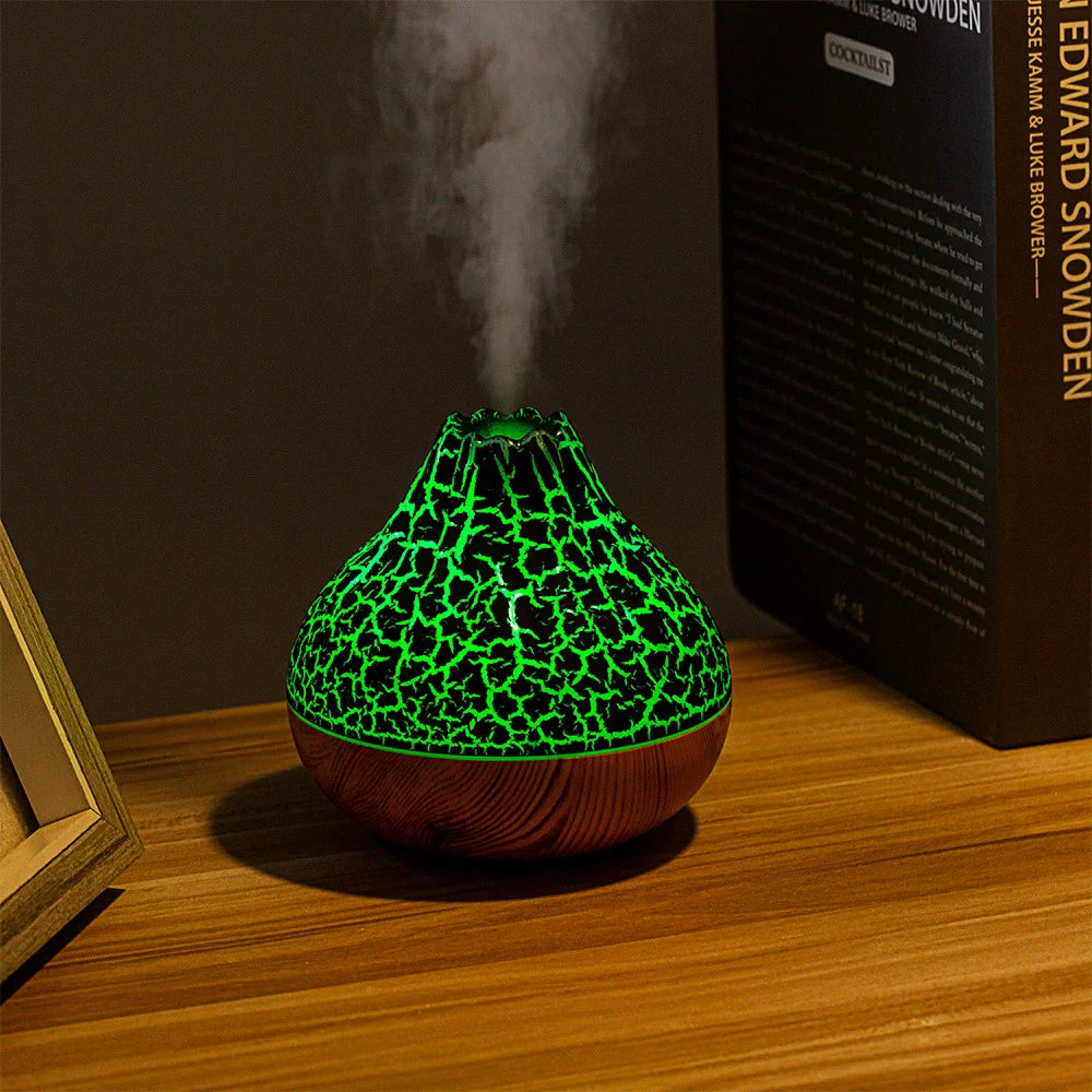 Volcano Air Humidifier 300ml Desktop USB Water Mist Diffuser Purifier Air Freshener Nebulizer with Colorful Ambient Night Light