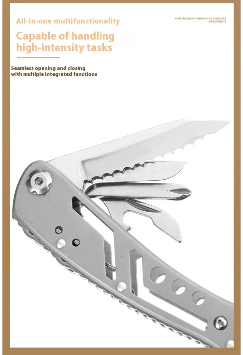 Stainless Steel 24-in-1 Multitool Screwdriver Portable Cutter Folding Tool for Camping Hunting Outdoor Activities High-Quality G