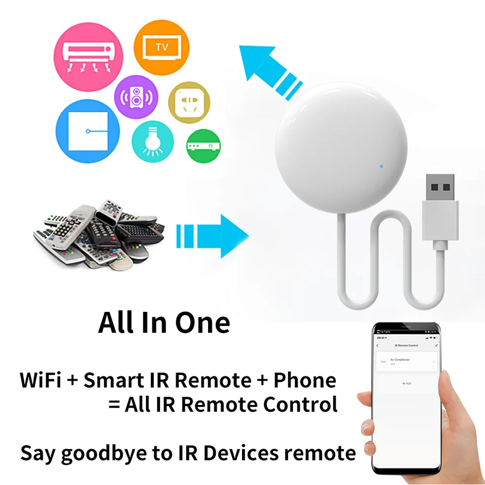Tuya WiFi IR Remote For Smart Home Automation SmartLife APP Remote Control Universal infraredWork with Alexa SmartThings