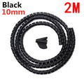 2M 10/16mm Flexible Spiral Cable Protector Wire Organizer Computer Cord Protective Tube Organization Management Protector Sleeve