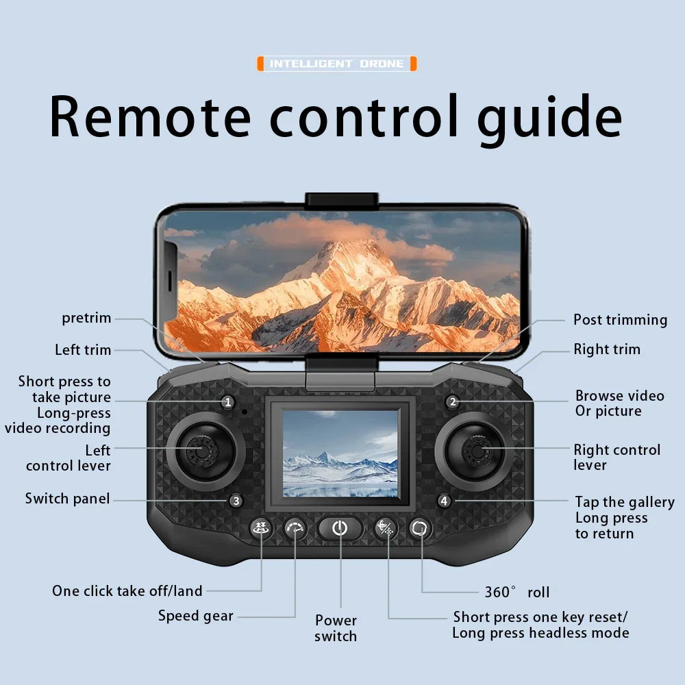 Lenovo Original F205 Drone Professional 8K HD Dual Camera With Screen Remote Control Smart Obstacle Avoidanc FPV Brushless Motor