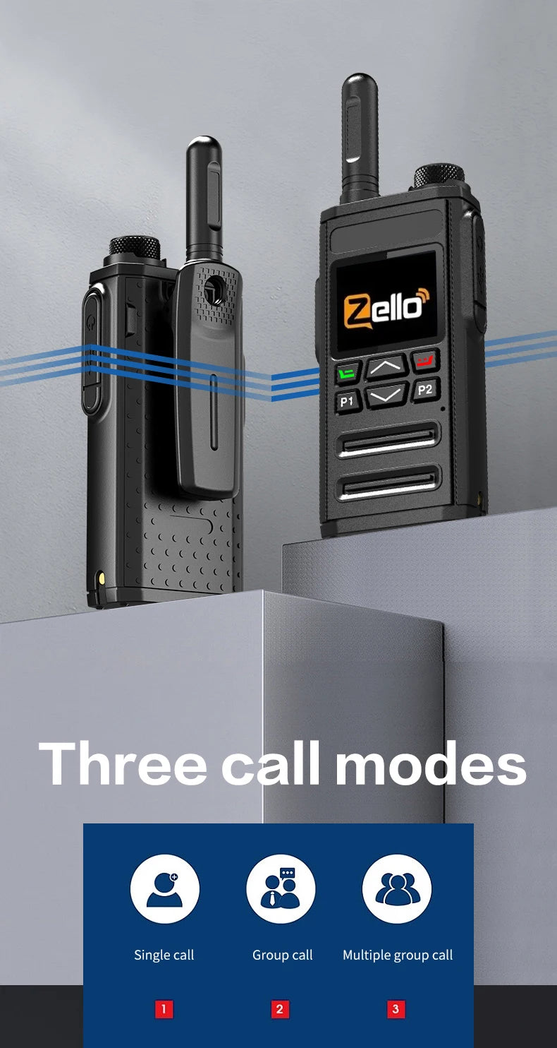 Android 8.1 | Zello 4G POC Radio - SIM/WiFi & Bluetooth, 100Mi Range, Professional Walkie Talkie