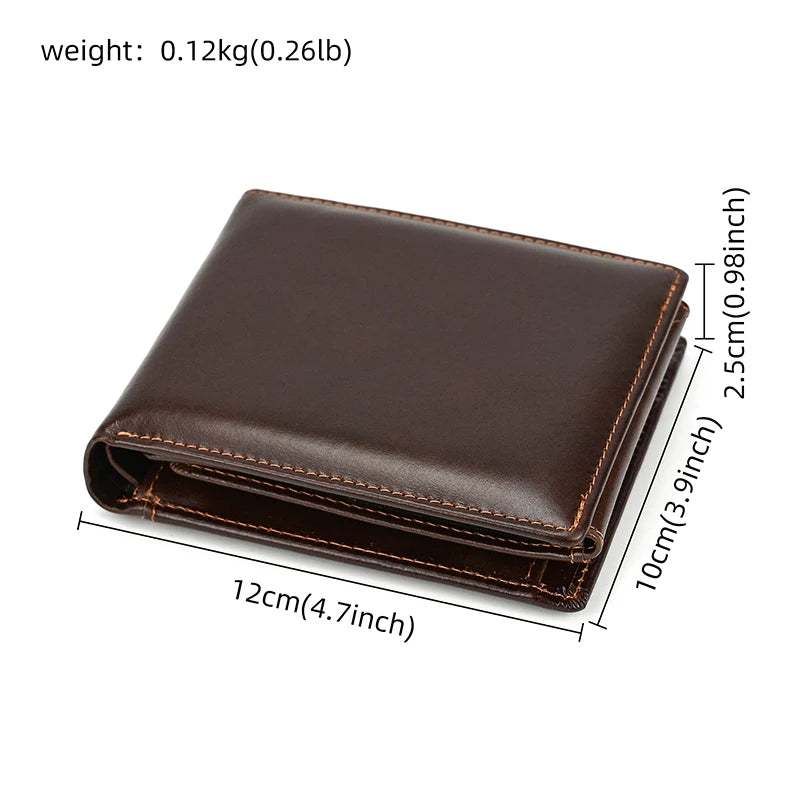 Cow Leather Men‘s Short Wallet Hasp Genuine Leather Unisex Women Zipper Coin Clutch Purse Cowhide Card Holder Trifold Man wallet
