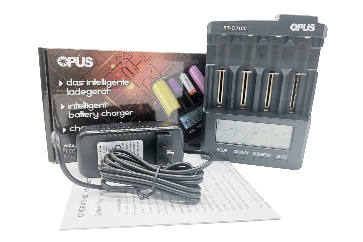 OPUS BT-C3100 V2.2 Universal Four Slots LCD Screen Replenisher Smart Rechargeable Smart Battery Charger Accessories & Parts New