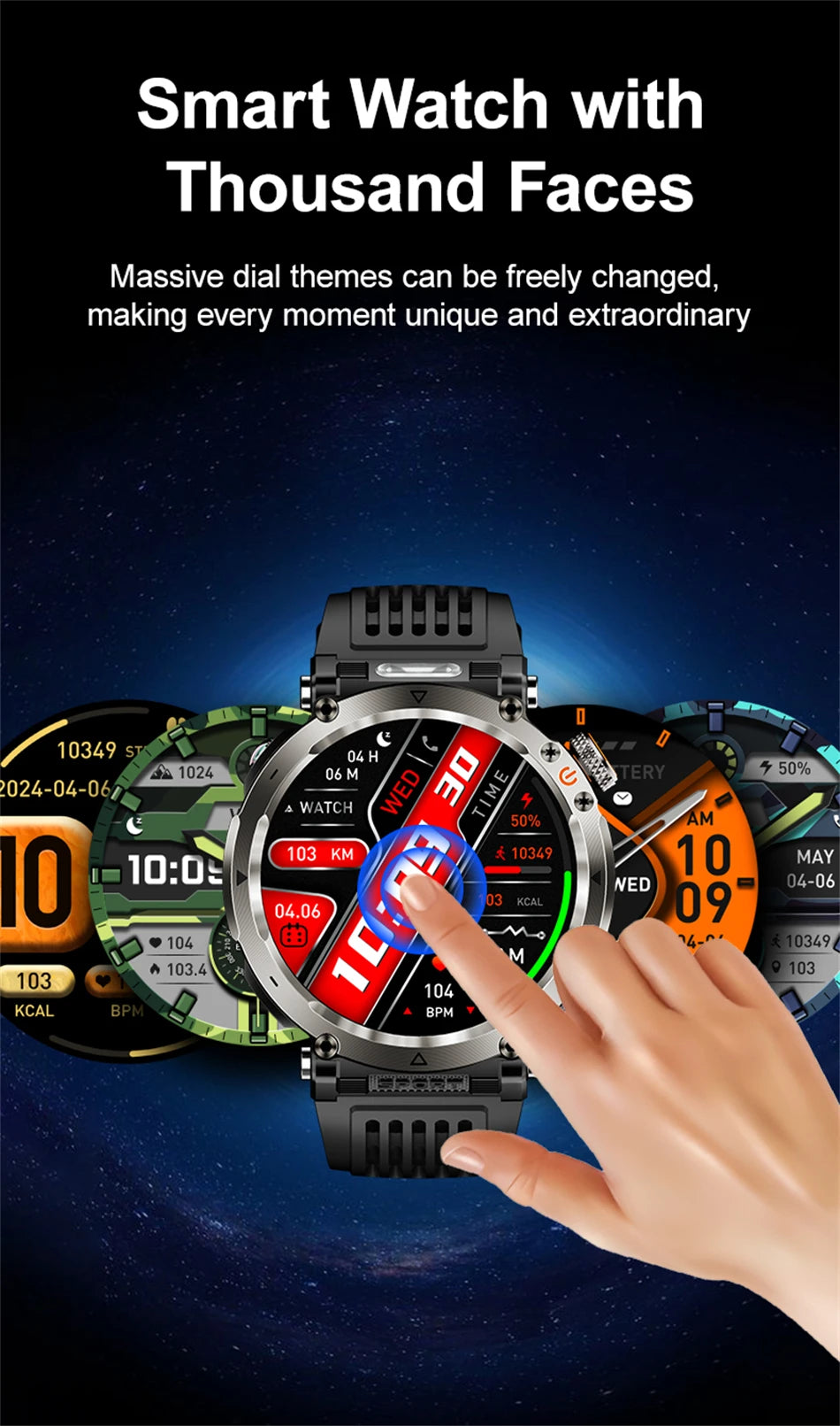Outdoor Sports Smart Watch Men AMOLED Screen NFC Heart Rate Bluetooth Call 5ATM Waterproof Smartwatch 2025 New Fashion Luxury