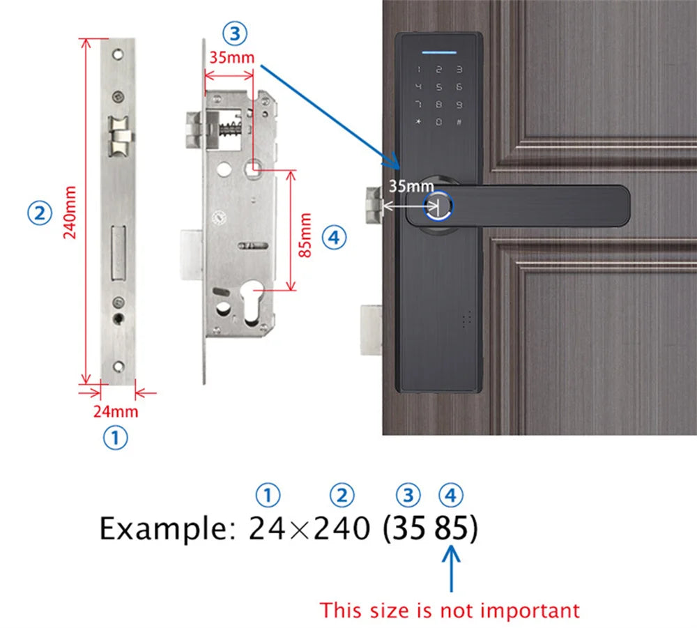 Support 8 Languages Fingerprint Lock Smart Door Lock For 150 Users Capacity Household  Tuya Intelligent Life APP Control