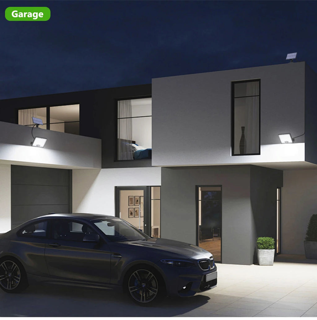 Solar Motion Sensor Outdoor Flood Lights with 400/172 Bright LEDs Dusk to Dawn Outside Flood Lights with 16ft Cable IP65 Lamp