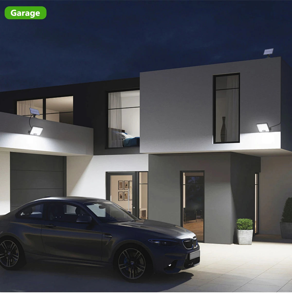 Solar Motion Sensor Outdoor Flood Lights with 400/172 Bright LEDs Dusk to Dawn Outside Flood Lights with 16ft Cable IP65 Lamp