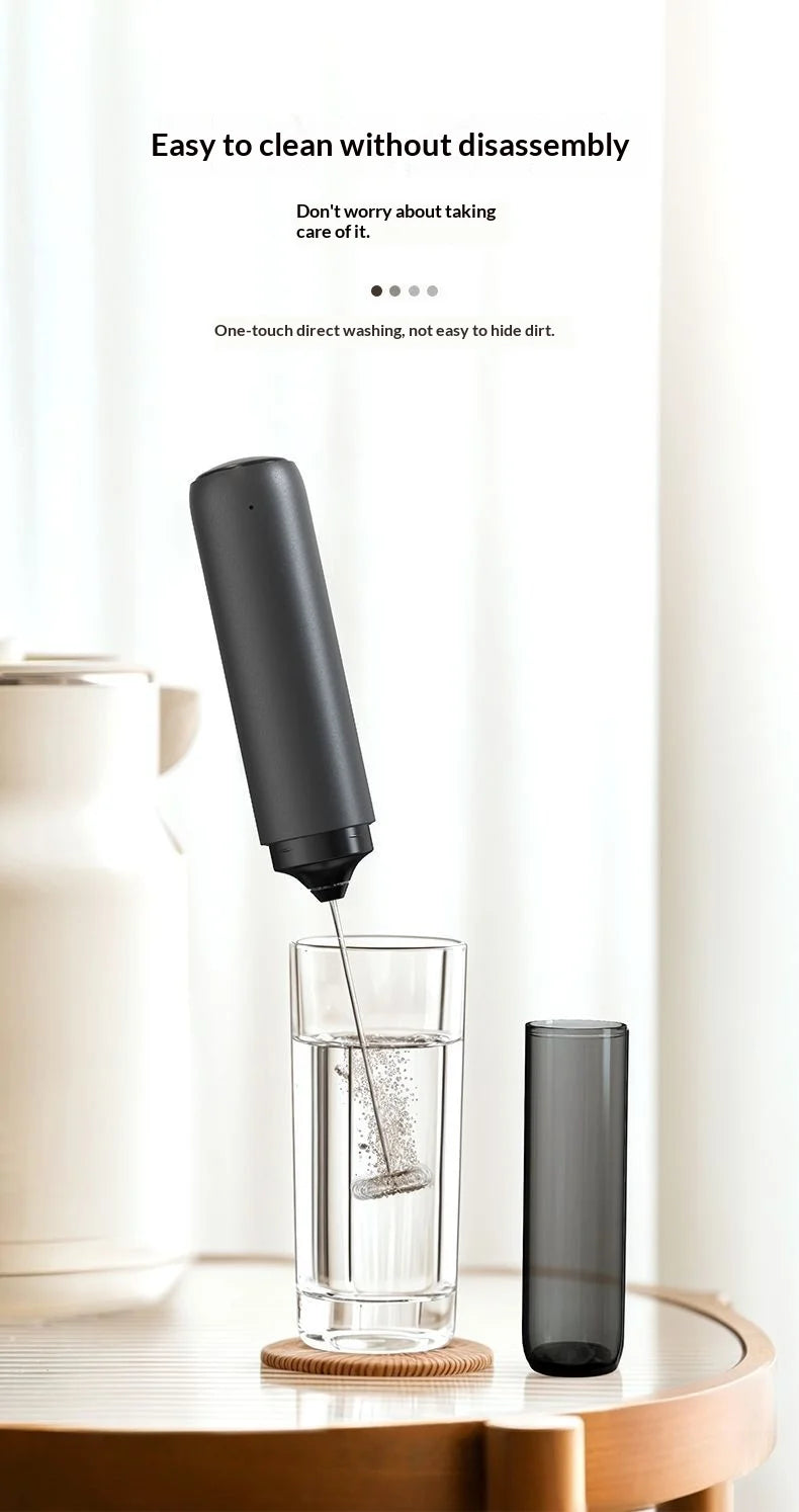 Portable Electric Milk Frother Foam Maker Handheld Rechargeable Foamer High Speed for Coffee Cappuccino Cream Kitchen Food Mixer