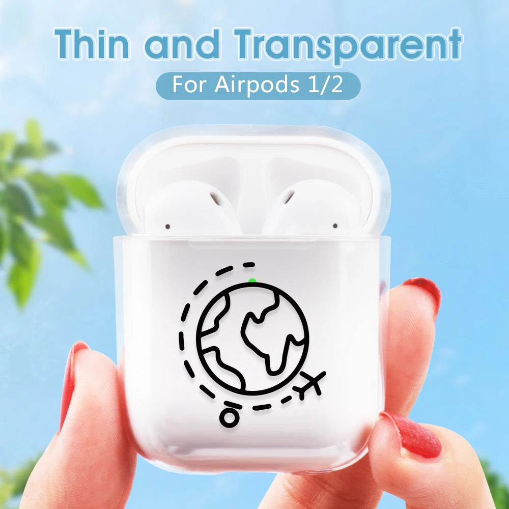 Airplane Pattern Clear Earphone Cases For Airpods 4th 2 1 3 Pro 2 Fundas Headphone Cover For Apple Airpods Air Pods Pro Airpods3