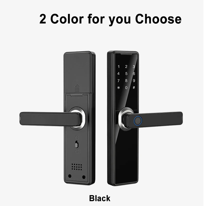 Support 8 Languages Fingerprint Lock Smart Door Lock For 150 Users Capacity Household  Tuya Intelligent Life APP Control