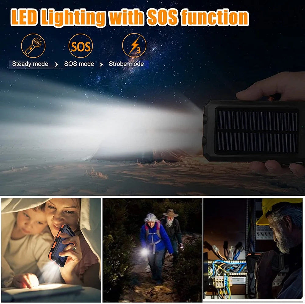 80,000mAh Solar Power Bank with LED Light
