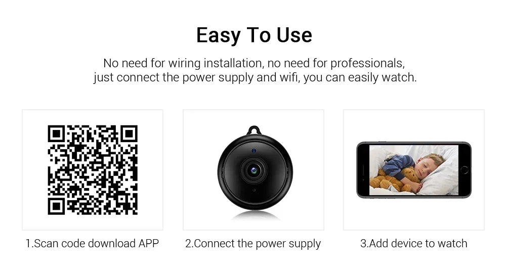 V380 Mini Cameras HD 1080P Small Wifi Camera  Micro IP Cam Infrared Night Version DVR Remote Motion Sensor Audio Video Recorder