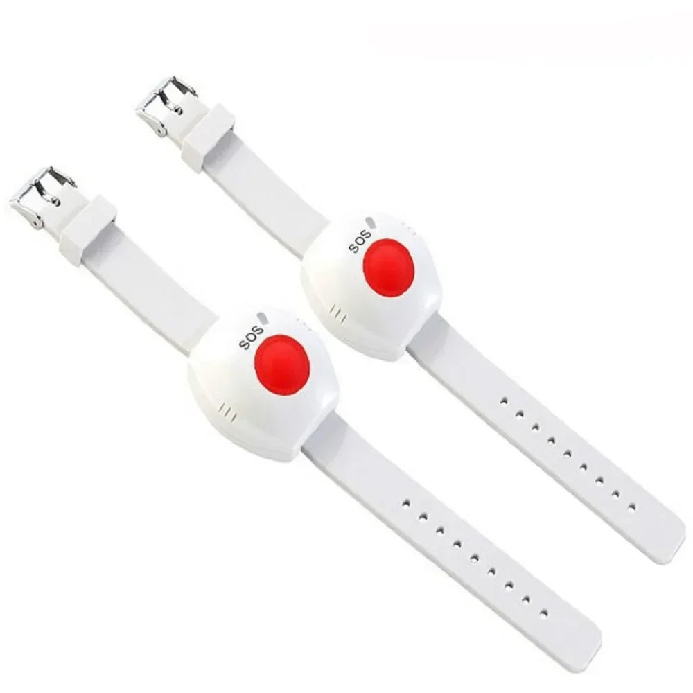 2pcs Panic Button RF433mhz SOS Bracelet Emergency Button for Elderly Alarm Watch Old People GSM Home Security Alarm System