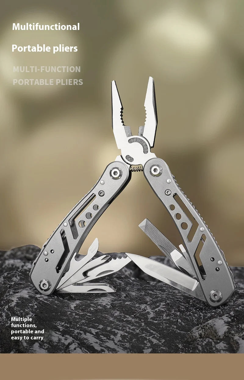 Stainless Steel 24-in-1 Multitool Screwdriver Portable Cutter Folding Tool for Camping Hunting Outdoor Activities High-Quality G