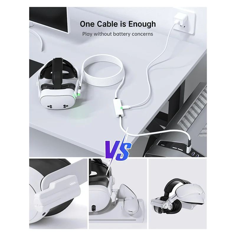 VR Link Cable Fast Charge VR Link Cable Type A To C Cable For Oculus Quest 3S 3 2/PICO Neo 3/PICO 4 VR Accessories